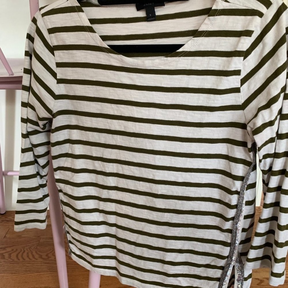 Green and White Striped Shirt